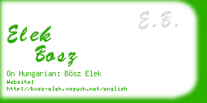 elek bosz business card